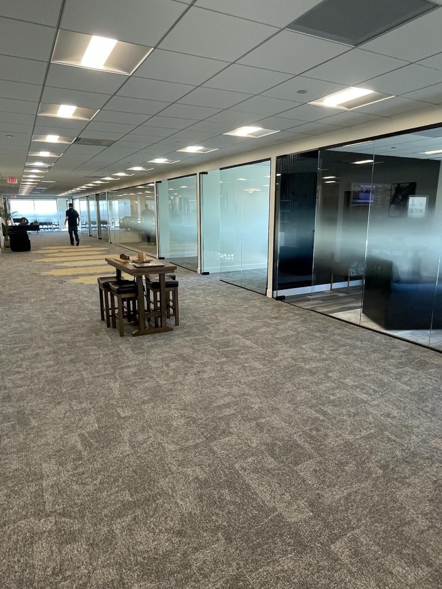 Glass office fronts and conference rooms